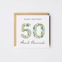 Personalised Happy 50th Birthday Card Liberty Style *Age Options, thumbnail 1 of 10