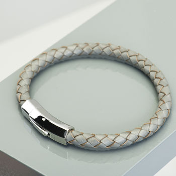 Mens Plaited Leather Bracelet, 2 of 4