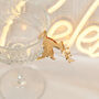 Christmas Flying Reindeer Mirror Wine Glass Charm Place Setting, thumbnail 4 of 5