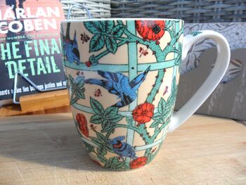 Set Of Six China Aspen Mugs In Blue Bird Trellis Design, 7 of 11