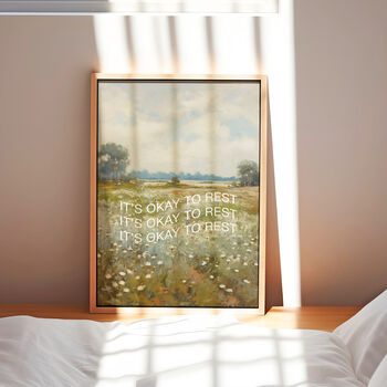 It's Okay To Rest Vintage Outdoor Mindfulness Print, 9 of 12