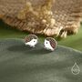 Sterling Silver Enamel Hedgehog Stud Earrings, thumbnail 5 of 11