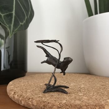 Miniature Bronze Otter Sculpture 8th Anniversary Gift, 11 of 12