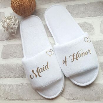 Custom Non Slip Spa Slippers For Wedding Bridesmaids, 5 of 10