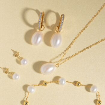 Pearl Hoop Drop Earrings With Removable Pearls In Sterling Silver And Gold, 12 of 12