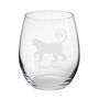 Personalised Monkey Engraved Glass, thumbnail 1 of 6