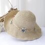 Monaco Beige Ombré Flower Petals Beach Hat, thumbnail 6 of 6