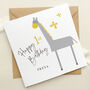 Personalised 1st / 2nd Birthday Card: Grey And Yellow Giraffe Design, thumbnail 4 of 10