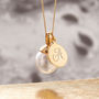 Pearl Necklace In Gold Vermeil With Monogram Charm, thumbnail 1 of 9