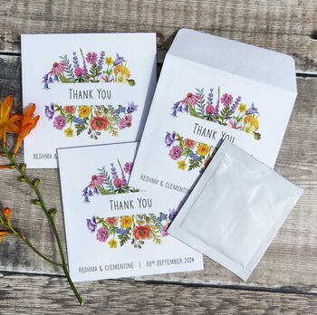 10 Wildflower Seed Packet Favours Colourful Thank You, 4 of 6