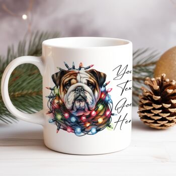 Personalised Bulldog In Christmas Lights, 4 of 10