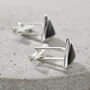 Personalised Sterling Silver Triangle Onyx Cufflinks, thumbnail 1 of 6