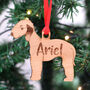 Bedlington Terrier Personalised Wooden Dog Decoration, thumbnail 3 of 8