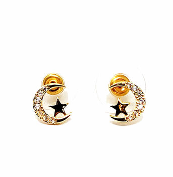 Moon And Star Sparkly Stud Earrings, 6 of 6
