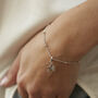 Ridged Star Charm Bracelet In Silver Or Gold Vermeil, thumbnail 1 of 4