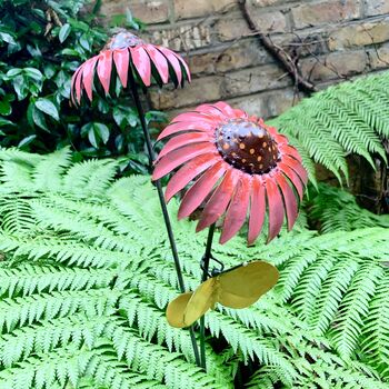 Echinacea And Butterfly Garden Stake Art089, 10 of 11