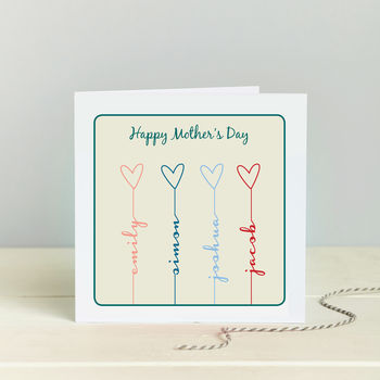 Personalised Family Hearts Mother Card, 3 of 4