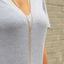 Long Rose Gold Plated Cubic Zirconia Chain Necklace, thumbnail 2 of 3