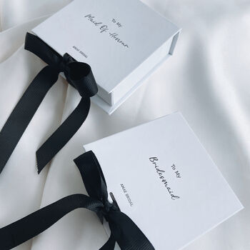 Personalised Black And White Bridesmaids Jewellery Boxes Maid Of Honour, 2 of 3