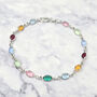 Colourful Multi Gemstone Sterling Silver Bracelet, thumbnail 1 of 5