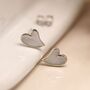 Tiny Sterling Silver Mother Of Pearl Heart Studs, thumbnail 2 of 7