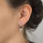 Sterling Silver Delicate Amber Stud Drop Earrings, thumbnail 2 of 4