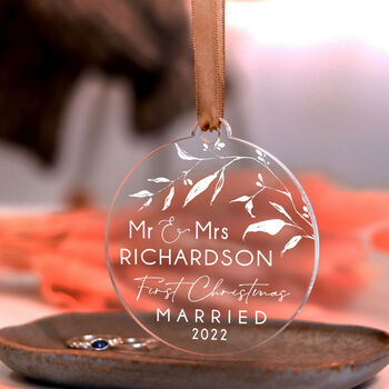 Personalised Our First Christmas As Mr And Mrs Bauble, 7 of 11