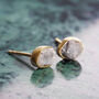 Rough Diamond Rose/Gold Plated Silver Stud Earrings, thumbnail 1 of 7
