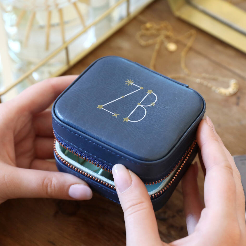 Personalised Starry Initials Square Jewellery Box By Lisa Angel
