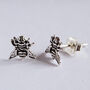 Sterling Silver Bee Stud Earrings, thumbnail 2 of 12