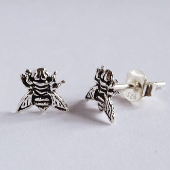 Sterling Silver Bee Stud Earrings, 2 of 12