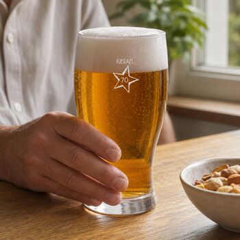 Personalised Engraved Pint Glass For 70th Birthday Gift, 2 of 8