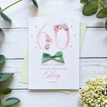 Personalised 60th Birthday Card In Pink, 8 of 12