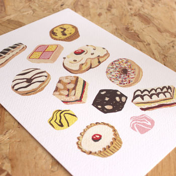 Cakes A4 Giclee Print, Great British Bake Print, 3 of 6