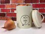Cream Metal Onion Storage Tin – 19.5cm, thumbnail 1 of 9