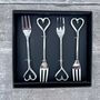 Set Of Four Love Heart Handle Pastry Forks, thumbnail 2 of 3