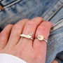 Slug Ring In Silver Or Gold And Black Diamonds, thumbnail 5 of 11