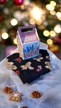 Gingerbread Man Socks In Handcrafted Gingerbread House, 5 of 8