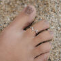 Surfer Girl Double Wave Toe Ring, thumbnail 4 of 4