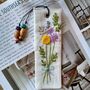 Hand Embroidered Flower Bouquet On Linen Bookmark, thumbnail 5 of 5