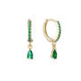 Ottillie Green Gold Raindrop Huggie Earrings, thumbnail 1 of 2