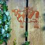 Rusted Metal Cow Garden Decor Cow With Flowers Art, thumbnail 8 of 11