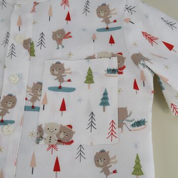 Boys Shirt Christmas Bear Print, 3 of 3