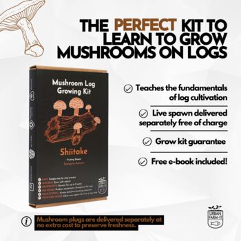 Shiitake Mushroom Log Growing Kit Gift Option, 2 of 12