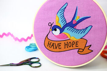 'Have Hope' Large Embroidery Craft Kit, 2 of 2