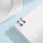 Amethyst Purple Double Cz Stud Earrings Sterling Silver, thumbnail 1 of 12