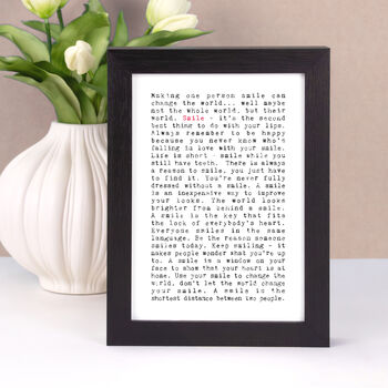Smile Quotes Gift Print, Friend Gift, 3 of 8