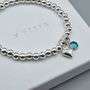 Sterling Silver Stretch Bracelet With Birthstone, thumbnail 2 of 4