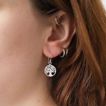 Sterling Silver Dangly Tree Of Life Earrings, 3 of 10