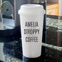 Personalised Reusable Double Walled Travel Mug Cup, thumbnail 1 of 5